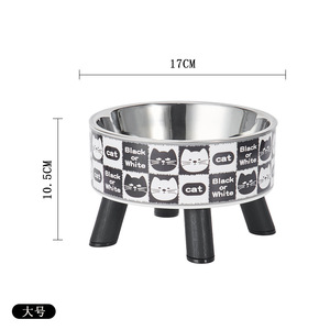 Gamelle surélevée pour chat en acier inoxydable, grande capacité, large ouverture, anti-renversement, sur pieds hauts, pour protéger le cou - Product Image 4
