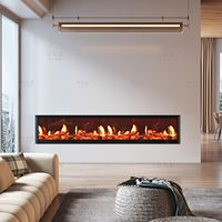 Cheminée électrique murale de luxe moderne pour la décoration intérieure, design de créateur, 1 pièce seulement, avec effet de flamme de soie, intégrée au meuble TV