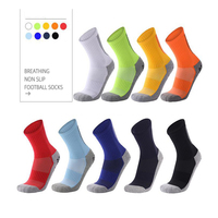 Chaussettes de sport antidérapantes en coton et élasthanne pour enfants et jeunes, avec logo personnalisé, absorbant la transpiration, bleu et blanc, collection automne 2026 – Vente en gros