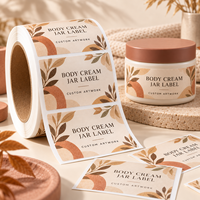 Étiquette autocollante personnalisée en BOPP pour pot de crème corporelle, pour l'emballage de pots cosmétiques et l'impression de logo de marque de soins personnels