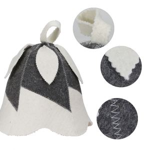 Gorro de Sauna de lana al por mayor de fábrica con gorro de moda de Color blanco y gris para Sauna - Product Image 2