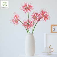 Lys araignée rouge artificiel de haute qualité 67 cm, grappe d'amarillis orange, fleur de banane pour mariage, Saint-Valentin, décoration de la maison