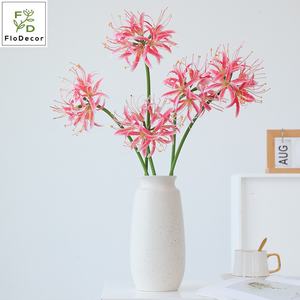 Lys araignée rouge artificiel de haute qualité 67 cm, grappe d'amarillis orange, <span class=keywords><strong>fleur</strong></span> de banane pour mariage, Saint-Valentin, décoration de la maison - Product Image 1