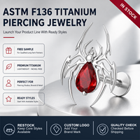 JiaXin ASTM F136 Titane de qualité implantable, Stud Labret à filetage interne, Bijou corporel en Zircon Cubique pour Cartilage, Tragus, Hélix, Conch