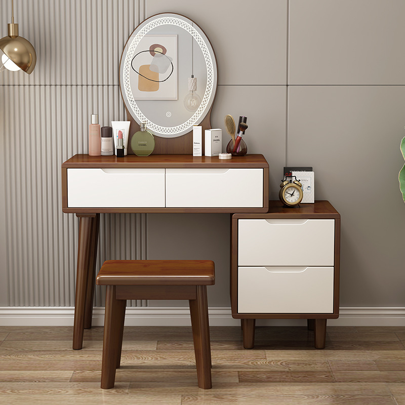 Walnut White [with night light and makeup stool]