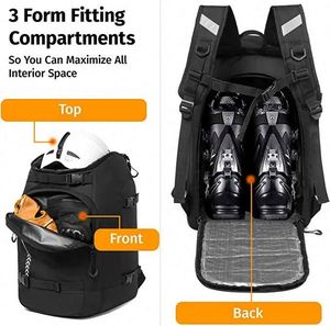 Sac à bottes de ski gratuit, sac à dos de voyage imperméable de 50 L pour le ski, le casque de ski - Product Image 3