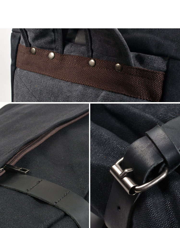 canvas leather backpack factory Heritage Waxed Steamer MC9508 Dimensions Guangzhou Factory Wholesale Vintage Men's