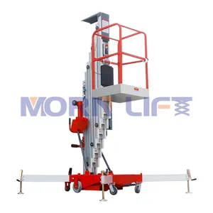 MORN 120kg/150kg outdoor single mast aluminum alloy mobile electric lift platform elevators lift hydraulic ladder lift