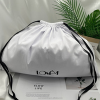 Sac à cordon en coton sergé naturel de qualité supérieure, sac à main de luxe réutilisable, sac d'emballage en tissu, sac anti-poussière doux et écologique avec logo personnalisé