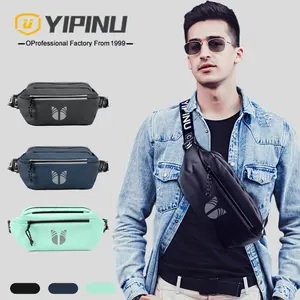 YIPINU Fanny paketi erkekler Crossbody çanta göğüs baskı spor fermuar hafif su geçirmez moda Unisex erkekler bel çantası