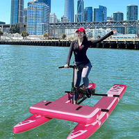 Bateau gonflable de ponton de vélo d'eau de double personne de bateau de ponton de vélo d'eau avec la commande de pédale