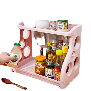 Wall-Mounted Kitchen Cabinet Organizer with Knife Holder Spices <b>Storage</b> Rack for Jar Bottle Seasoning Chopstick Spoon Shovel - Product Image 1