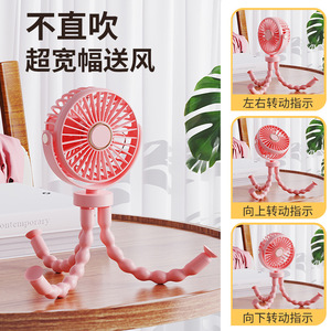 Mini Portable Fan Foldable Rechargeable Low Noise For Baby Stroller Use - Product Image 3