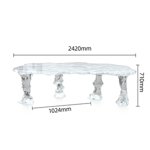 كرسي طاولة طعام من الراتنج الكريستالي الشفاف الفاخر من JingYue بتصميم مخصص، مصنوع يدويًا لغرفة المعيشة والفنادق والنوادي - Product Image 5