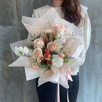 Stock d'usine disponible Papier d'emballage coréen Cadeau Emballage de fleurs Coton Imperméable Emballage de bouquet Fournitures de fleuriste Matériel