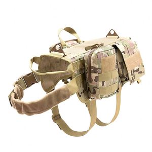 Harnais tactique réglable pour chien, gilet Molle camouflage avec 3 pochettes détachables, chaleco de seguridad - Product Image 1