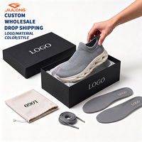 Chaussures de course respirantes à enfiler pour hommes, baskets légères en tricot type chaussette pour hommes, baskets épaisses personnalisables avec LOGO, vente en gros, Zapatillas Deportivas