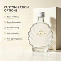 Bouteille de liqueur en verre transparent de 500 ml avec bouchon à vis, options personnalisées de sérigraphie et gravure mat/serigraphié