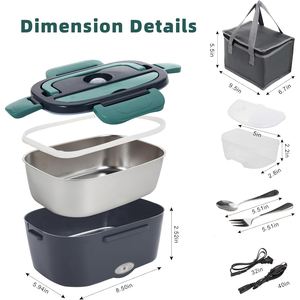 2-in-1 Automatic Electric Food Warmer Lunch Box with <b>Battery</b> <b>Power</b> Portable Household Use Multi-Voltage <b>Heating</b> - Product Image 4