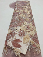 Tissu en tulle perlé avec sequins NI.AI pour robe de mariée, robe de soirée, robes africaines Asoebi
