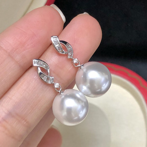 Accesorios de Perlas DIY 21700, Bandeja Vacía para Pendientes de Plata S925 con Cuentas Redondas de 8-13 mm, Joyería de Plata Moderna - Product Image 2