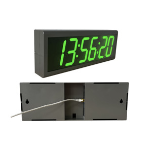 Màu xanh lá cây LED <span class=keywords><strong>IP</strong></span> Đồng hồ, 4 inch 6 chữ số, mạng thời gian máy chủ đồng bộ, ánh sáng ban ngày tự động tiết kiệm thời gian thay đổi - Product Image 2
