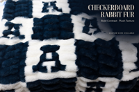 Couverture en fourrure de lapin à carreaux douce et confortable Kingowrth, fabricant en gros, design personnalisable pour l'hiver