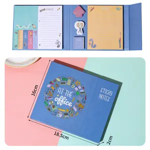 2024 vendita calda Kawaii simpatico cartone animato personalizzato Memo Pad stampa a colori ufficio blocco Note appiccicoso Note riciclate Set di Note adesive