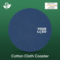 Sous-verre rond jetable en tissu 100 % coton tissé, moderne, pour cocktails, avec logo couleur personnalisé, pour restaurants et utilisation en avion