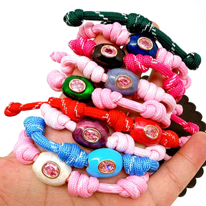 HP354 Cuentas de esmalte de agujero grande de moda 2026, dijes ovalados con centro de circonita cúbica <span class=keywords><strong>para</strong></span> la fabricación de pulseras y collares DIY, suministros de joyería al por mayor - Product Image 1