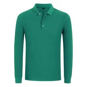 <span class=keywords><strong>POLO</strong></span> all'ingrosso a maniche lunghe tinta unita tinta unita alla moda Casual da 210g in poliestere 100% in poliestere ad asciugatura rapida - Product Image 5