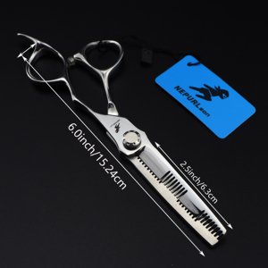 Forbici Sfilzanti a Doppia Lama da 6.0 Pollici, Forbici Professionali per <span class=keywords><strong>Parrucchieri</strong></span> di Alta Qualità, Facili da Usare HS-017 - Product Image 4