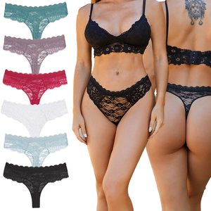 High Quality <b>Nylon</b> Floral Printed G-String Panty Mature <b>Women</b> XL Sexy Transparent Knitted Waist Everyday Plus Underwear Adults - Product Image 1