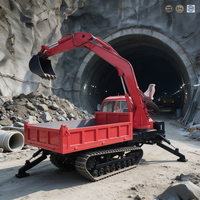 Excavatrice sur chenilles robuste de 8 tonnes, benne sur chenilles pour travaux de terrassement sur routes boueuses
