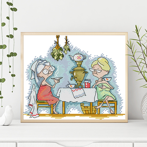 Nouveau <span class=keywords><strong>kit</strong></span> <span class=keywords><strong>complet</strong></span> <span class=keywords><strong>de</strong></span> broderie DIY NKF avec motif grand-mère imprimé, en coton, pour <span class=keywords><strong>point</strong></span> <span class=keywords><strong>de</strong></span> <span class=keywords><strong>croix</strong></span>, vente en gros, personnalisable - Product Image 2