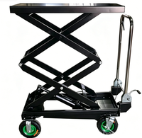 Plateforme élévatrice à ciseaux semi-électrique à poussée manuelle, chariot de levage hydraulique stable avec système de protection contre les surcharges