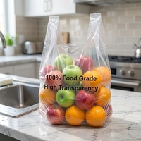 Sac plat réutilisable pour t-shirt imprimé sur mesure avec gaufrage pour supermarché et sac sur rouleau