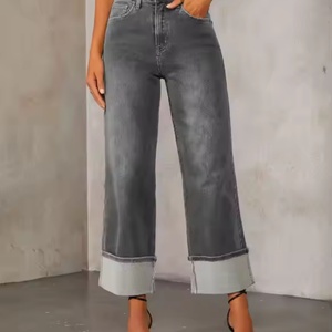 Jeans de Cintura Baja de Diseño Moderno 2025, Estilo Urbano, Holgados, Rectos, Transpirables, Lavados, Vintage, para Chicas - Product Image 4