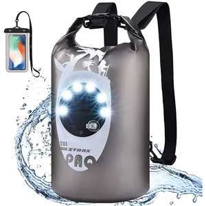 Waterdichte Camping Dry Bag Solar Led Lights Roll Outdoor Rugzak Ip66 Beach 20l Custom Met Zonnepaneel