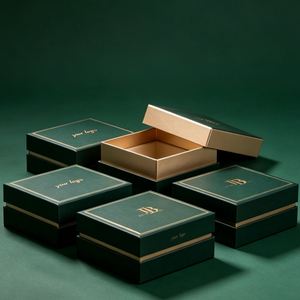 Custom Eco-Friendly Recyclable Rigid Jewelry <b>Box</b> Square Ivory Board Hot Stamping Logo Rings Earrings <b>Necklace</b> Bracelets High-End - Product Image 6