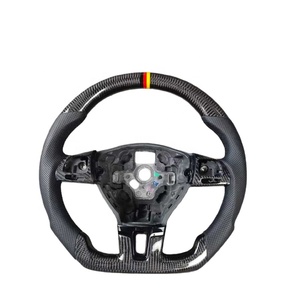 Volante Deportivo Personalizado de Cuero Semiperforado y Fibra de Carbono Forjada de 40MM para Volkswagen Golf 7R Jetta Mk6/Mk7/Mk8 <span class=keywords><strong>GTI</strong></span> <span class=keywords><strong>Polo</strong></span> - Product Image 2