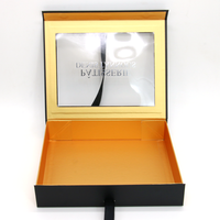 Boîte cadeau magnétique de luxe personnalisée avec fenêtre transparente, boîte d'emballage rigide pliable en papier avec fenêtre pour biscuits, gâteaux, ensembles de pâtisserie