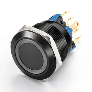 LED Indicator - Enhanced Visibility Heavy-duty Latching Push Button Switches 12V 5A IP65 Switch Knob Controller 5A/12V