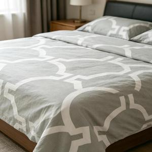 Ensemble de literie 4 pièces Queen en gros, 500TC, imprimé pigmenté, en polyester, <span class=keywords><strong>1</strong></span> housse de couette, <span class=keywords><strong>1</strong></span> drap plat, 2 taies d'oreiller, personnalisable - Product Image 1