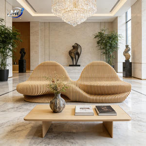 Banc en bois moderne en forme de vague, mobilier d'extérieur, jardin, bureau, espace public, sites sportifs - Product Image 3