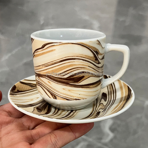 Commercio all'ingrosso porcellana bianca personalizzata stile turco cipro dipinto a mano tazze da caffè personalizzato 90CC tazza da tè <span class=keywords><strong>e</strong></span> piattino Set - Product Image 6