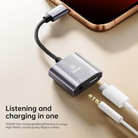Adaptateur chargeur casque USB-C 3,5 mm Biaze neuf, charge rapide PD 60W, DAC haute résolution, compatible appels, répartiteur compact en aluminium