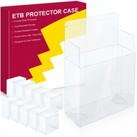 Boîte de protection anti-poussière ETB de 0,5 mm d'épaisseur, résistante aux rayures, en PET transparent, compatible PKMN, avec base autobloquante