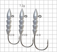 Hameçon de pêche Hover Rig, Leurre souple en plastique, Tête de jig, Rig de pêche en eau moyenne, Équipement de pêche au bar, Matériel terminal, Fabricant grossiste