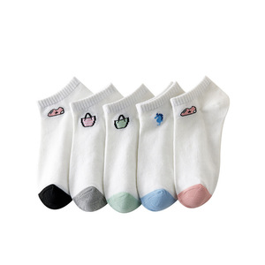 Women's Ankle Socks Thin Breathable Cotton Cartoon Design Summer Casual White Socks - Product Image 5